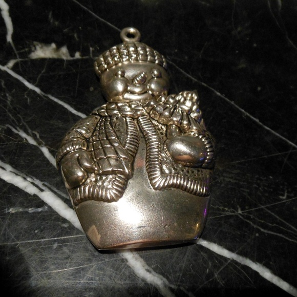 Vintage GORHAM Silver-plated Snowman with Christma - Picture 1 of 6